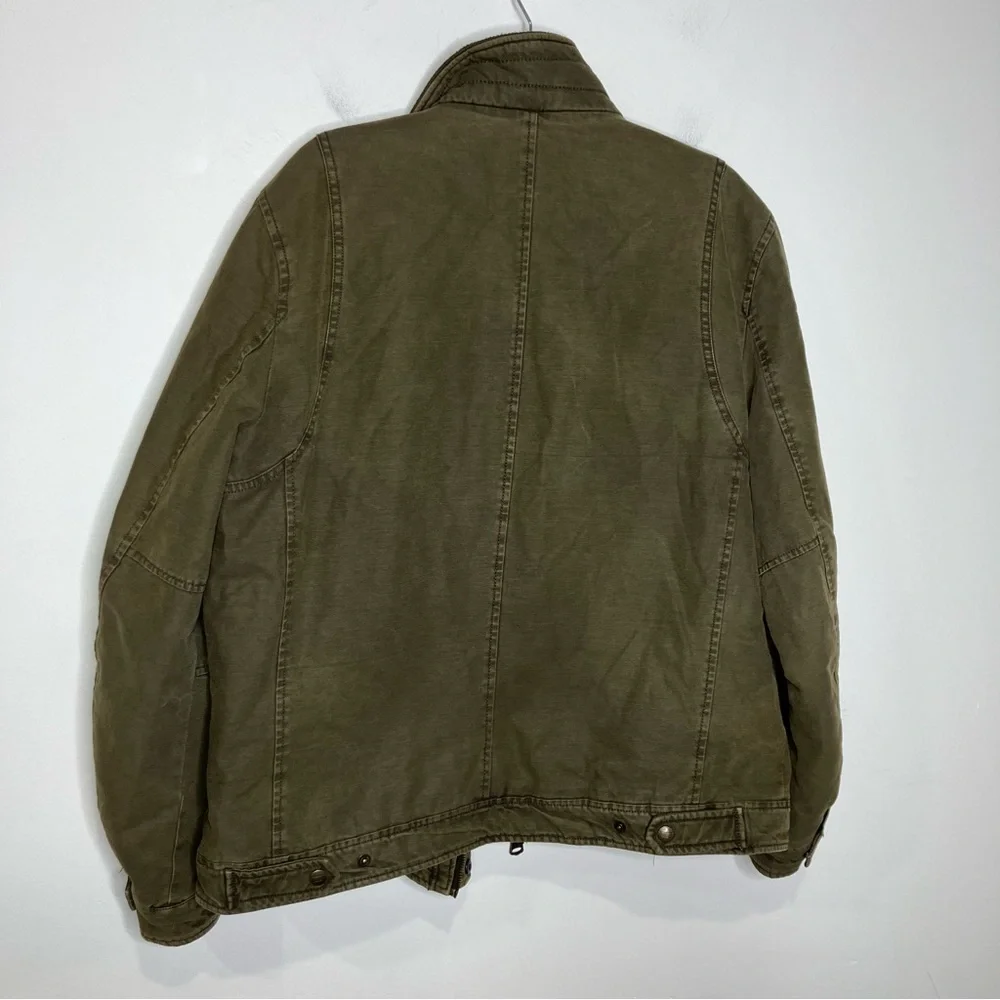 Levi’s mid weight utility jacket Olive men’s size large‎ full zip snaps trendy